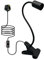 Clip on Light Bulb Holder with 240CM Cable, 10MM Thick Adjustable Gooseneck, E27 Lamp Holder with Switch, Clip on Lamp for Bed, Flexible Clamp Lamp, Clip Light for Desk Reading, Black