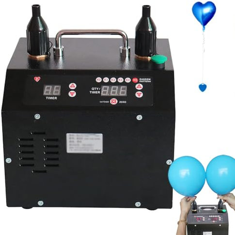 ANGDI Electric Air Balloon Pump, Portable Balloon Inflator Machine with Timer and Counter, Dual Nozzle Digital Air Balloon with Inflator Foot Pedal Control, APP Control, for Party Events Decoration