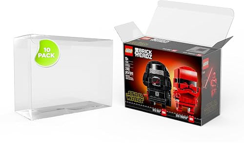 Display kompatibel mit Lego Brickheadz – PET-Schutzfolien für Lego BrickHeadz für Sammler, 0,5 mm Dicke PET-Vitrine, Display-Aufbewahrungsbox (10 Einheiten, 19,1 x 14,3 x 7,3 cm)