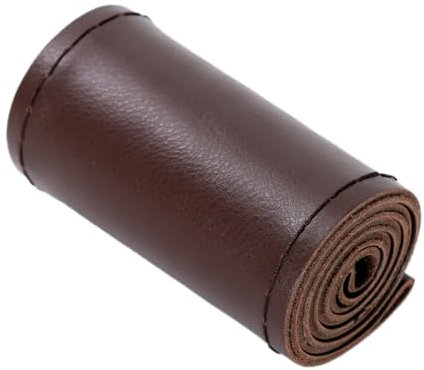 LKW Leder Lenkradbezug Auto Hand Nähen mit Nadel Faden,Anti Rutsch Universal Lenkradabdeckung Lenkradschoner,Glatte Autozubehör Innenraum,Geeignet für Lenkrad mit 45 cm Durchmesser,Kaffeefarbe