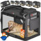 CADOCA® Hundebox faltbar Transportbox XL 82x56x58cm robust atmungsaktiv Transporttasche Auto Rückbank Haustiertransportbox Hundetragetasche Anthrazit