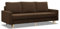 Mebligo - Sofa Mit Schlaffunktion Und Bettkasten Blank, 3 Sitzer 212 cm Breit, Schlafsofa Mit Bonellfederkern im Sitz, Ausziehbares Couch Auf Holzfüßen, Wohnzimmer - Braun