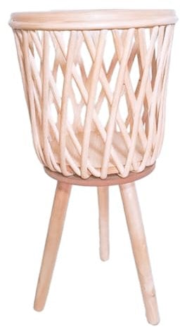 Breeshy Pflanzenständer Aus Rattan mit Beinen, Geflochtenes Rattan - Blumenständer für Den Innenbereich - Hoher Blumenkorb Aus Rattan Als Dekoration für das Zuhause