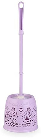 Bathroom Toilet Cleaner Brush Set with Long Handle and Stand Plastic Toilet Brush Holder and Cleaning Tools for Bathroom Purple Toilet Brushes & Holders Stand Guard
