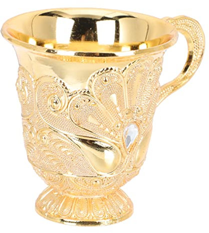 SHOWERORO 1 Pc Bicchiere Di Vino Calice Da Liquore D'epoca Coppa Da Cocktail Bicchieri Da Vino Retrò Coppa D'oro Di Vino D'oro Antica Coppa Di Vino Bicchieri Da Cocktail Golden Metallo