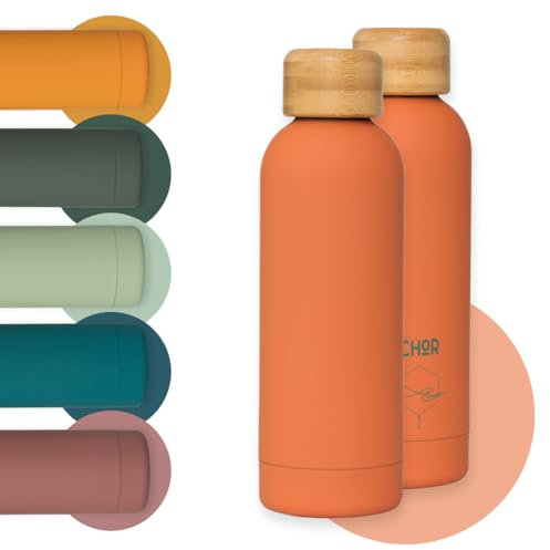 Ideal Women's Water Bottle 500ml – Soft Feel Matte Finish, No straw small Insulated Flask is BPA-Free, Leakproof & Sweatproof – Hot 12H & Cold 24H | Cute Water Bottle in Deep Coral By Perevor