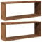 vidaXL Étagères murales Cube 2 pcs Vieux Bois 60x15x23 cm, Stockage en Forme de Cube, Organisateur en Forme de Cube, étagère Flottante