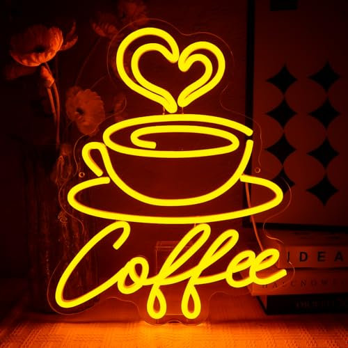 OYCGZV Cartel de neón y café, para pared