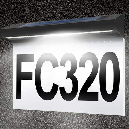 Número de Casa Iluminado, Número de Casa Iluminado Solar, Placa de Número de Casa Iluminada para Exteriores, Impermeable, con Números Y Letras