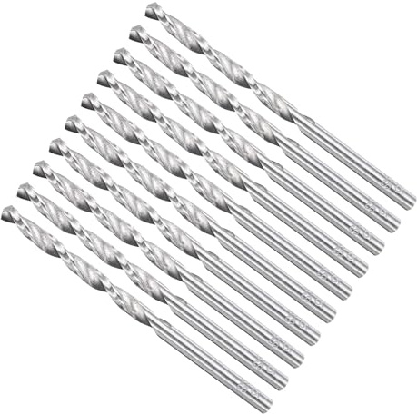 METALLIXITY Drill Bit (3.5mm) 4241 High-Speed Steel Uncoated 10Pcs | Straight Shank Uncoated (Bright) 118° for Wood Plastic Iron Copper Aluminum Low Soft Metal