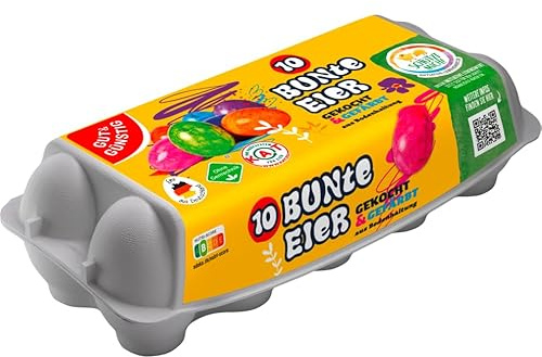 10 Bunte Eier Gekocht & Gefärbt aus Bodenhaltung im Karton Frische gefärbte Ostereier Marmoriert aus Deutschland Größe M