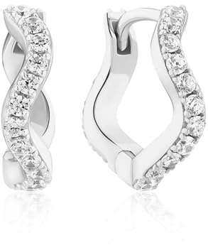 Ohrringe Ellera Waves Weiß X-Grande Sterlingsilber 925