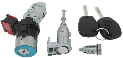 Serrure Porte pour Kangoo III pour Modus pour Master pour Vauxhall 806012544R Ensemble Serrures Cylindre Commutateur D'allumage Serrure Porte Goupille 2 Clés Actionneur Verrouillage Porte(3Piece Lock