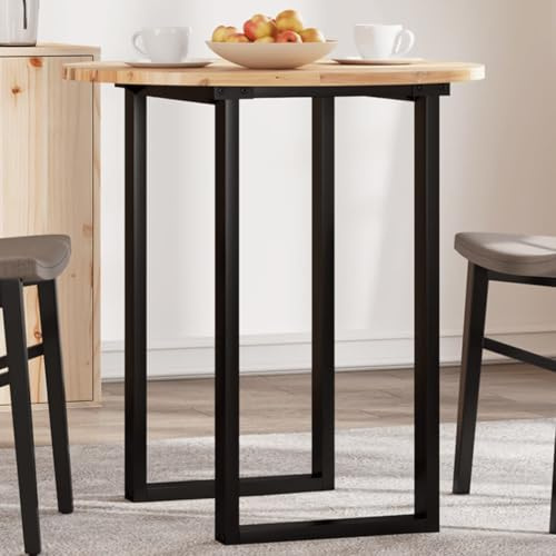 Bucmath Tischplatte Rund Ø70x2 cm Massivholz Akazie, Unbehandelt, Robustes Schreibtisch Ersatzteil, Langlebige Oberfläche für Esstisch, Bistrotisch, Bürotisch, Vielseitig einsetzbar
