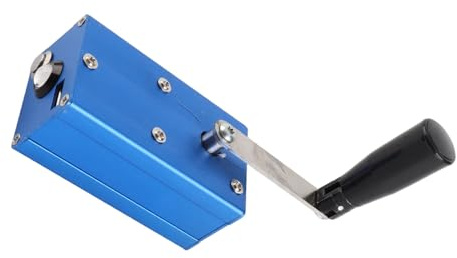 ERYUE Fuente de Alimentación Portátil del Generador de Mano, Luz COB Emergencia Recargable, con Caja Aleación Aluminio Azul, Generador Manivela para Trabajo Campo