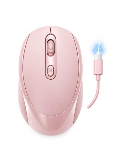 Generico Mouse Wireless Bluetooth Sottile e Silenzioso – Design Leggero e Portatile per Ufficio, Casa e Viaggio – Compatibile con Dispositivi Bluetooth – Batteria non Inclusa (Rosa)