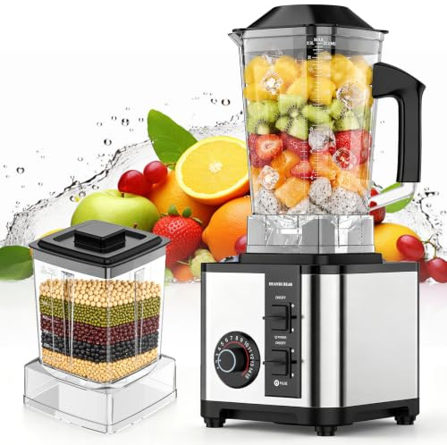 Batidora profesional de 2,5 l batidora batidora (9500 W) | 2-En -1 Batidora de batido+Grinder,15 Controles de Velocidad Para Hielo Picado, Batidos, Bebidas Congeladas y Frutas, Sin BPA
