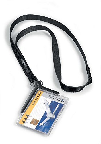 Durable Pass-Halter De-Luxe (mit Textilband, Textillband) Packung à 10 Stück, schwarz, 820758