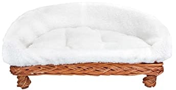 Weidenkorbsofa Weidenkorb Sofa 60 cm Das Hundesofa aus Rattan hat einen waschbaren Kuschel Bezug EIN Hundesofa Nicht nur für Hunde auch Katzen benutzen es gerne