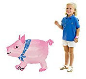 Folienballon Airwalker Schwein Ferkel stehend, unbefüllt