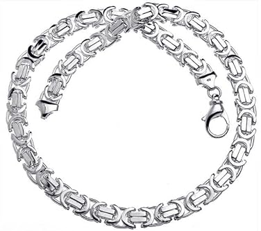 Silberketten Store flache Königskette Herren 925 Sterling Silber 11 mm Breite I Männer Silberkette mit Karabiner Verschluss I nickelfrei und hochglanzpoliert