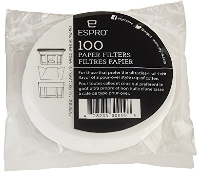 ESPRO 100 Count Coffee Paper Filters - for ESPRO Coffee French Press, P1/P0, 12/16 Ounce