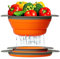 Ensemble de Passoire – 2 pliable Passoires (Cuve) Lot par Comfify – Inclut 2 pliant en silicone Tamis Tailles : 20,3 cm – 2 quart et 24,1 cm – 3 quart Rouge et gris Orange/Gray