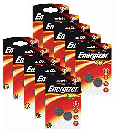 20 x Energizer CR2016 Coin Battery Batteries Lithium 3V for Watches Torches Keys