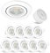 linovum 10x LED extra flache Einbauleuchte Set Form rund schwenkbar weiß lackiert | Einbaustrahler Set mit LED Module 4W Spot warmweiß