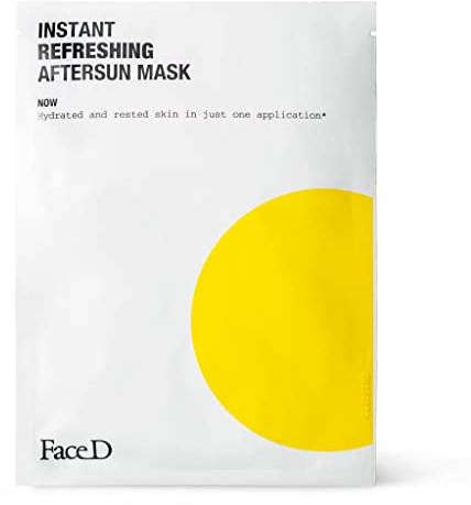 Face D - Instant Refreshing Aftersun Maske, 1 Stück, Erfrischende Tuch-Maske Nach Dem Sonnenbaden, Sofortberuhigende Und Feuchtigkeitsspendende Wirkung