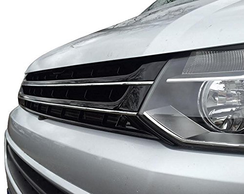 Frontgrill Kühlergrill Grill schwarz passend für T5 Bus GP 09-15 Multivan Transporter chrom lackiert glänzend ohne Emblem Sportgrill