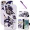 COTDINFOR iPhone 6S Hülle für Lederhülle Schutzhülle PU Leder Protective Case Bookcase Handy Tasche Schale mit Magnet Standfunktion Etui für iPhone 6S / 6 Drak Butterfly BF.