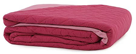 Caritex Copriletto Trapuntato Trapuntino Bicolore per Letto Singolo Una Piazza M608 Fucsia-Rosa