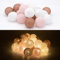 Tronje 20 LED Baumwollkugeln 6cm - 3,8m Kugel-Lichterkette 4h-Timer batteriebetrieben Lichterkugeln Braun-Rosa