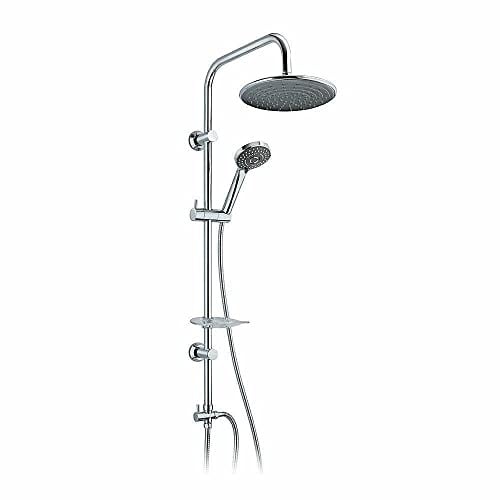 Saliscendi Paini RS/SHOWERCOLUMN con soffione e deviatore ottone cromato anticalcare con laccio, doccetta e portasapone