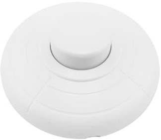 ORION LIGHTSTYLE Zwischenschalter Schnurschalter 2A PVC Fußtretzwischenschalter Kabel EIN/AUS Schalter Fußschalter Fußtretschalter, weiß