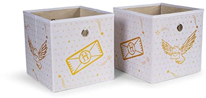 Ukonic Harry Potter Hedwig 11-Inch Storage Bin Cube Organizers | Set of 2
