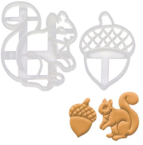 2er Set Eichhörnchen Ausstechformen (Formen: Eichel und Eichhörnchen), 2 Teile, Bakerlogy