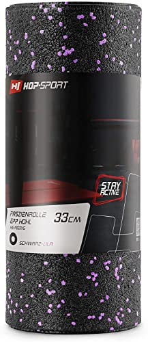 Hop-Sport Faszienrolle HS-P033YG 33x14cm Fitnessrolle zur Selbstmassge bei Gliderschmerzen (lila)