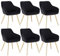 WOLTU Esszimmerstühle 6er Set Esszimmerstuhl Küchenstuhl Polsterstuhl Design Stuhl mit Armlehnen, mit Sitzfläche aus Samt, Gestell aus Metall, modern, Gold Beine, Schwarz, BH232sz-6