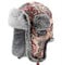 Cozomiz Wintermütze Warme Fliegermütze with Ohrenschützer für Herren Damen Fellmütze Kunstfell Russenmütze Pilotenmütze Hut Trappermütze Uschanka Blumendruck Pink Medium