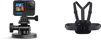 GoPro Chesty V2 Soporte de Alto Rendimiento para el Pecho (Accesorio Oficial Negro + AUCMT-302, Soporte para Cámara, Velocidades de más de 240 km/h