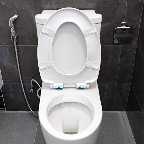 Toilet Seat Bumpers, 4PCS Universal Cover Lifter Gasket Toilet Lid Seat Buffer Spacers With Strong Self Adhesive TPE Pads Replacement Kit Used For Home, Hotel, School (White)