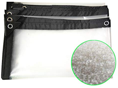 Bâche en Plastique Transparent, Bâche de Protection PE PVC, Exterieur Couverture Étanche Bâche Indéchirable avec Oeillets pour Mobilier de Jardin, Bois, Piscine et Voiture, grand à petit