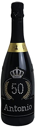 Swart - Idea regalo per compleanno - Bottiglia Tanti Auguri da 0,75L - Etichetta personalizzata con autentici cristalli - spumante Italiano di alta qualità (50 anni)