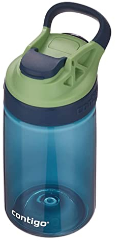 Contigo Gizmo Sip gourde enfants, bouteille robuste sans BPA, anti-fuites, utilisation intuitive par la pression d'un bouton, nettoyage aisé, pour la crèche, l'école, et le sport, 420 ml