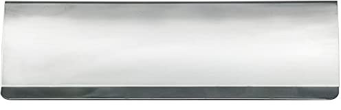 Interior Letterbox Plate Tidy Cover Flap - 300 x 95mm - Satin Steel & Chrome | Front Door Letterbox Plate Cover - Interior/Exterior Mailbox Tidy - Door Post Flap