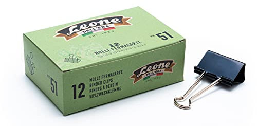 12 Molle Fermacarte Nere Leone Dell'Era - Scatola in Cartone Riciclato, 51 mm