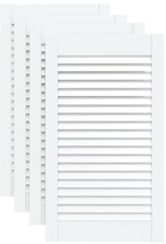 vidaXL Schranktür 4 Stk., Holztür Lamellen-Design, Lamellentür für Kleiderschrank Möbelfronten, Möbeltür Lamellentüren, Weiß Massivholz Kiefer