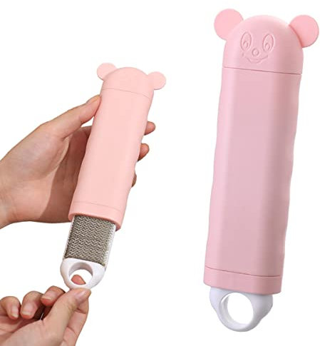 GeeKe Tierhaarentferner Fusselbürste mit selbstreinigendem Boden, verbesserter Griff, doppelseitige Fellbürste für Hund und Katze